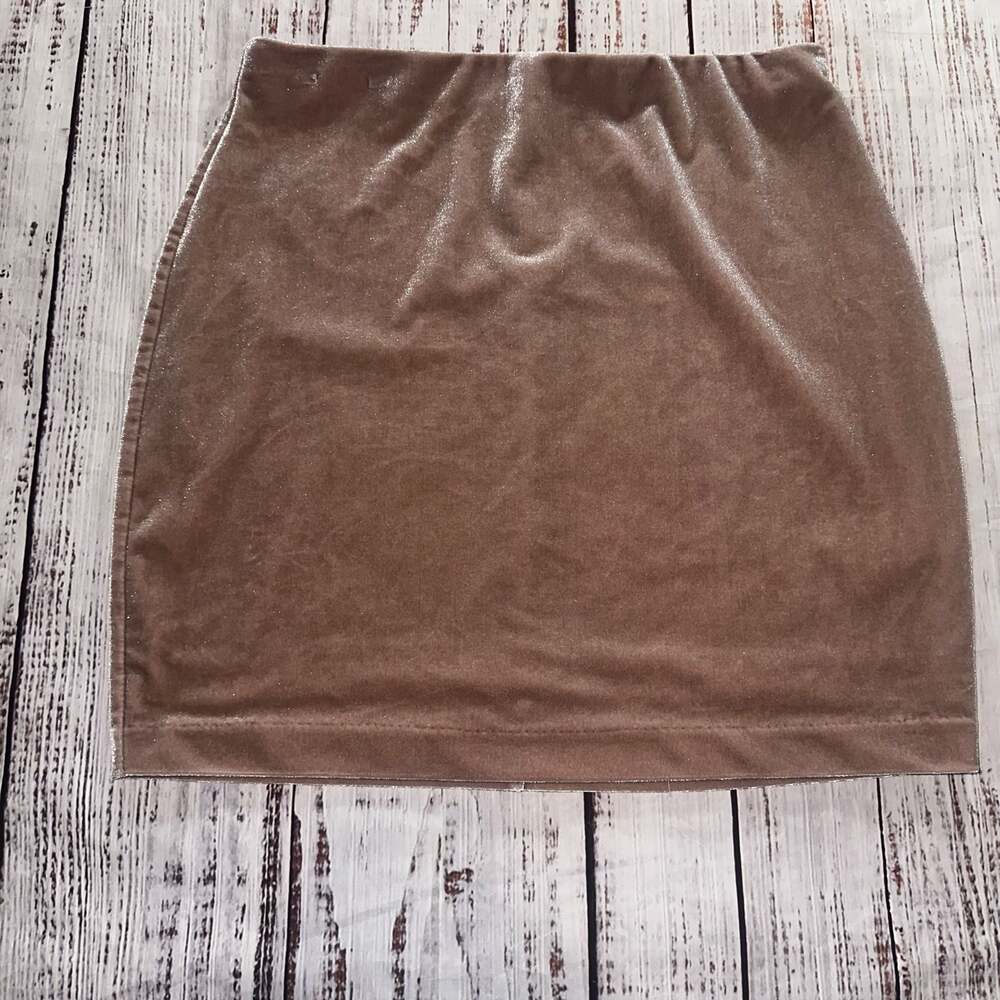 Express Vintage Brown Velvet Mini Skirt, Size S